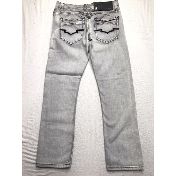 NWT BUCKLE BLACK Jeans Men 29x30 Skinny Gray Distressed Biker Skate Club - Picture 2 of 16